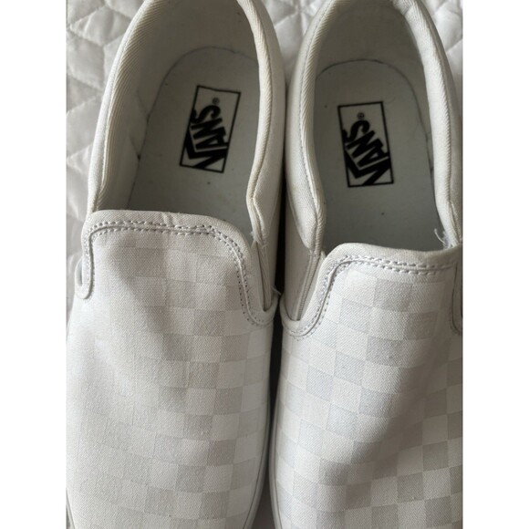 Vans White Checkered Slip-On Sneakers Mens 10.5 - Picture 2 of 10